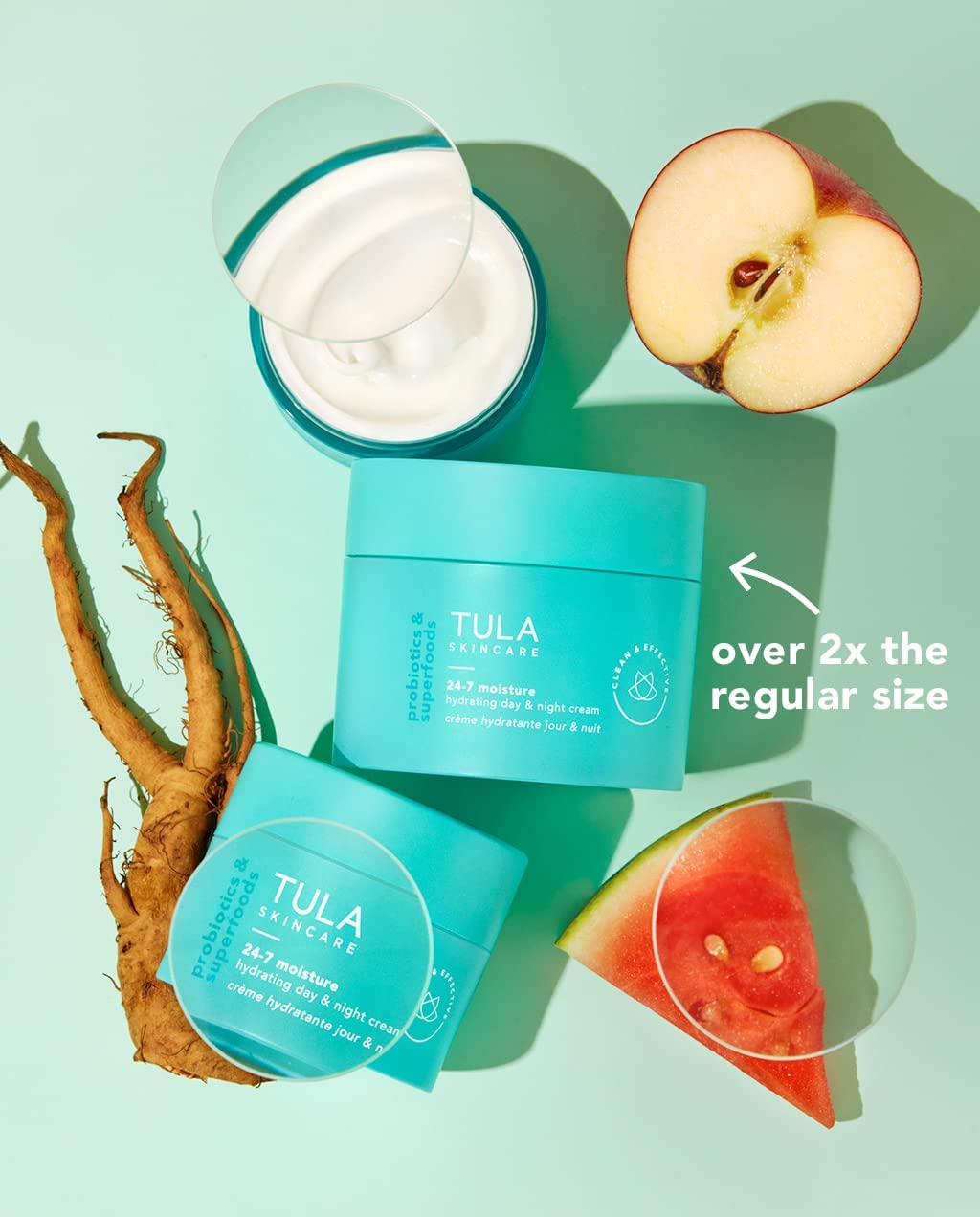 TULA Skin Care 24-7 Hydrating Day & Night Cream - Nourishing Moisturizer for Face, Improve Skin Smoothness, Contains Watermelon & Apple Extract